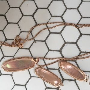 Peach Kendra Scott Earrings and Necklace